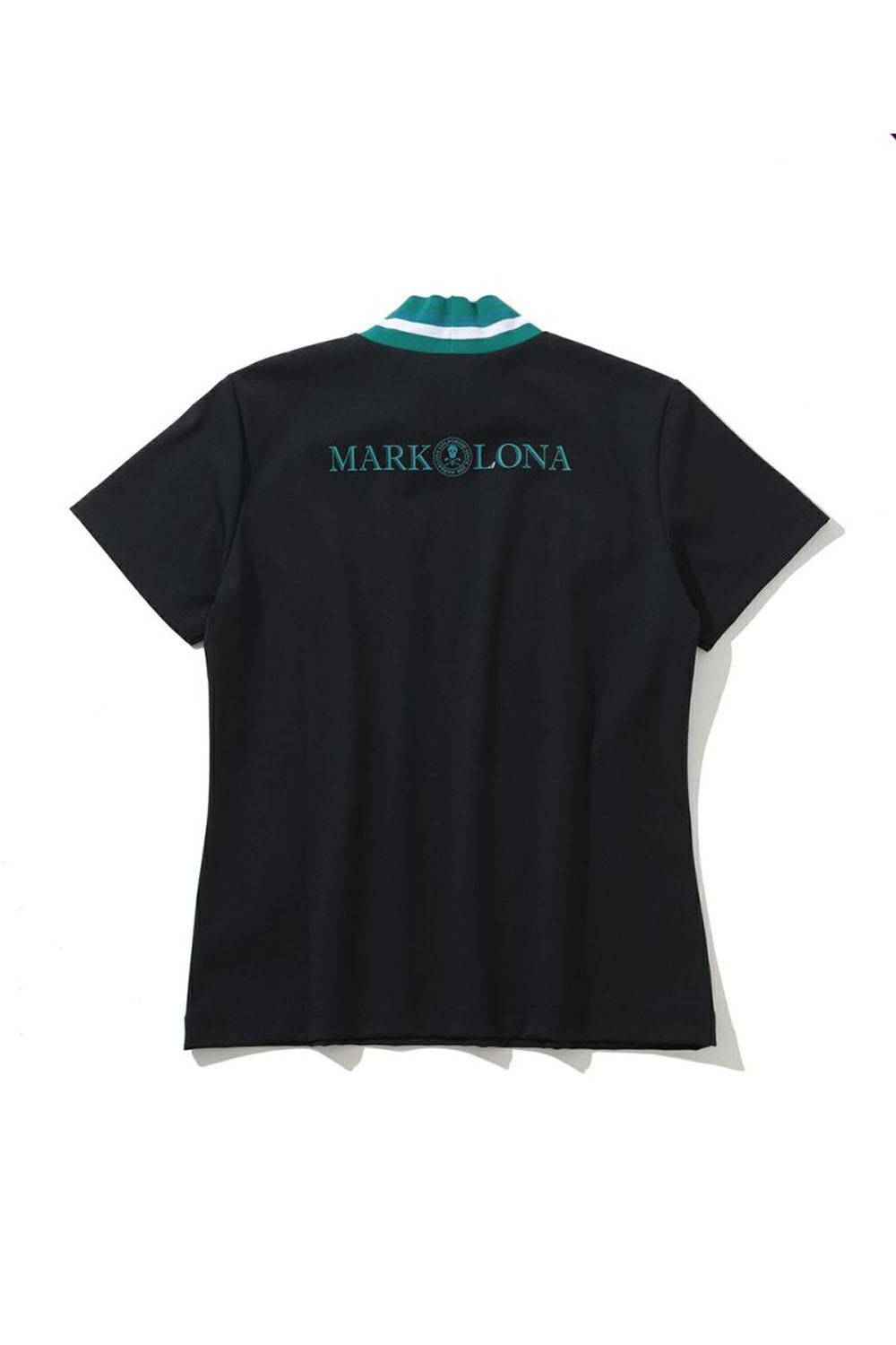 【レディース】 POLLA MOCK TEE / 接触冷感 サークルスカルロゴ モックネックTシャツ (ブラック)