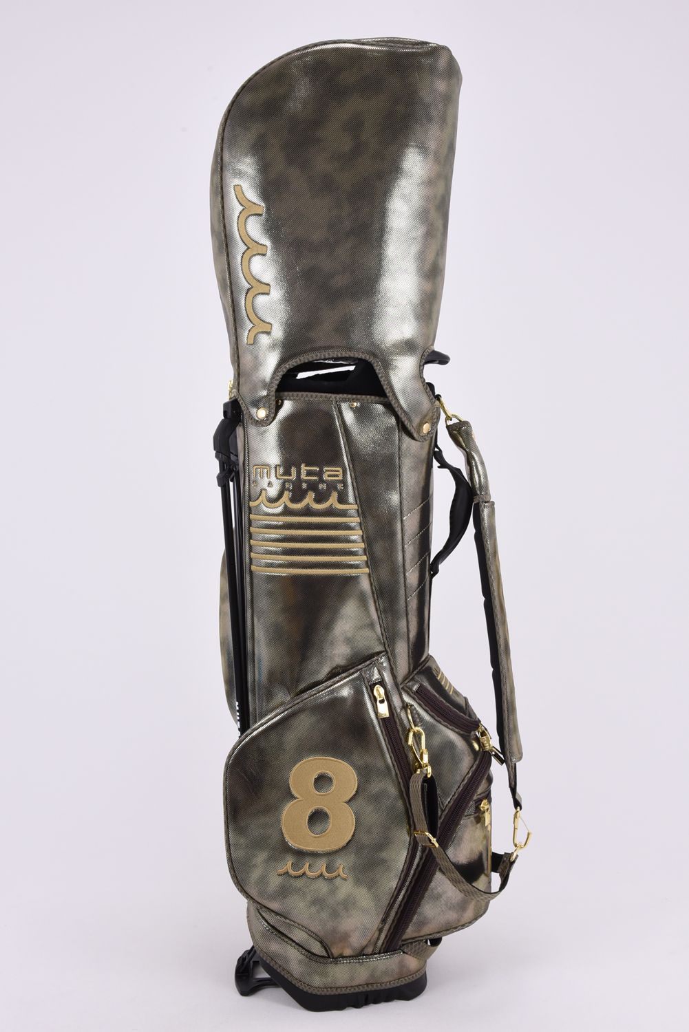 【26AW】 METALLIC CADDY BAG & HEAD COVER / メタリック 14分割 スタンドタイプ キャディバッグ&ヘッドカバーセット (ゴールド)