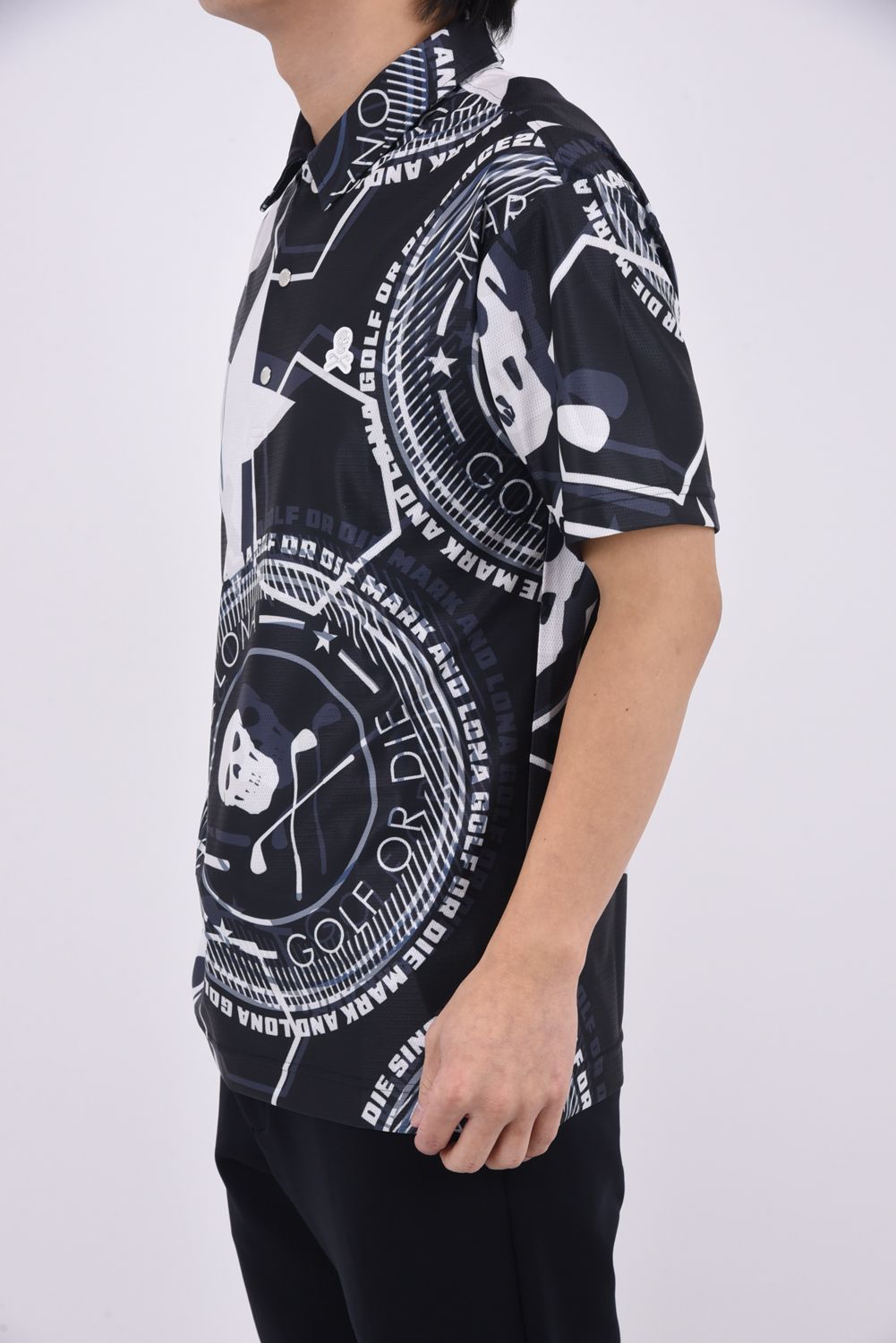 【26SS】 ATLAS AIRFLOW POLO / オープンメッシュ素材 グラフィックパターン ポロシャツ (ブラック)