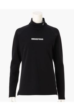 【26AW】【レディース】 WOMEN’S WARM LS HIGHNECK / 起毛素材 ブランドロゴ 長袖モックネックTシャツ (ブラック)