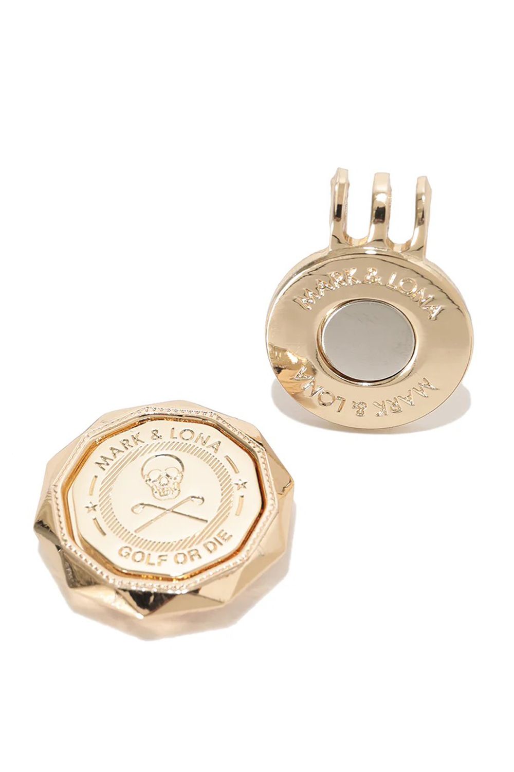 【26SS】【プレゼント好適品】 PRISM ICON JEWEL CLIP MARKER B / ダイヤモンドカット風デザイン アイアンスカル クリップマーカー (ゴールド)