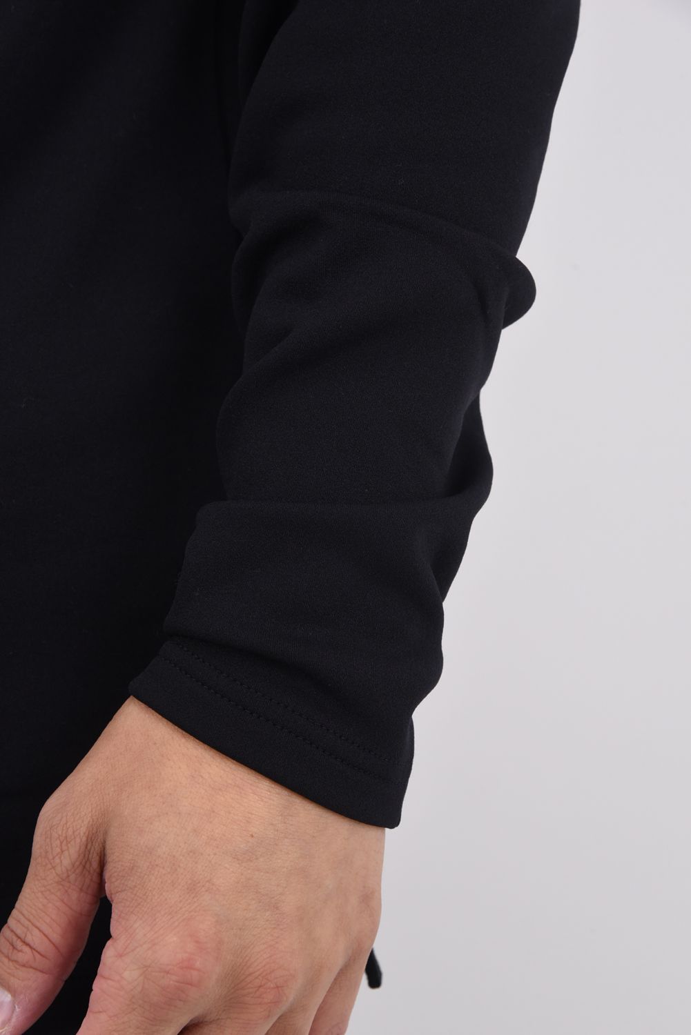 【25AW】 MEN’S WARM LS HIGHNECK / 裏起毛 ブランドロゴ モックネックTシャツ (ブラック)