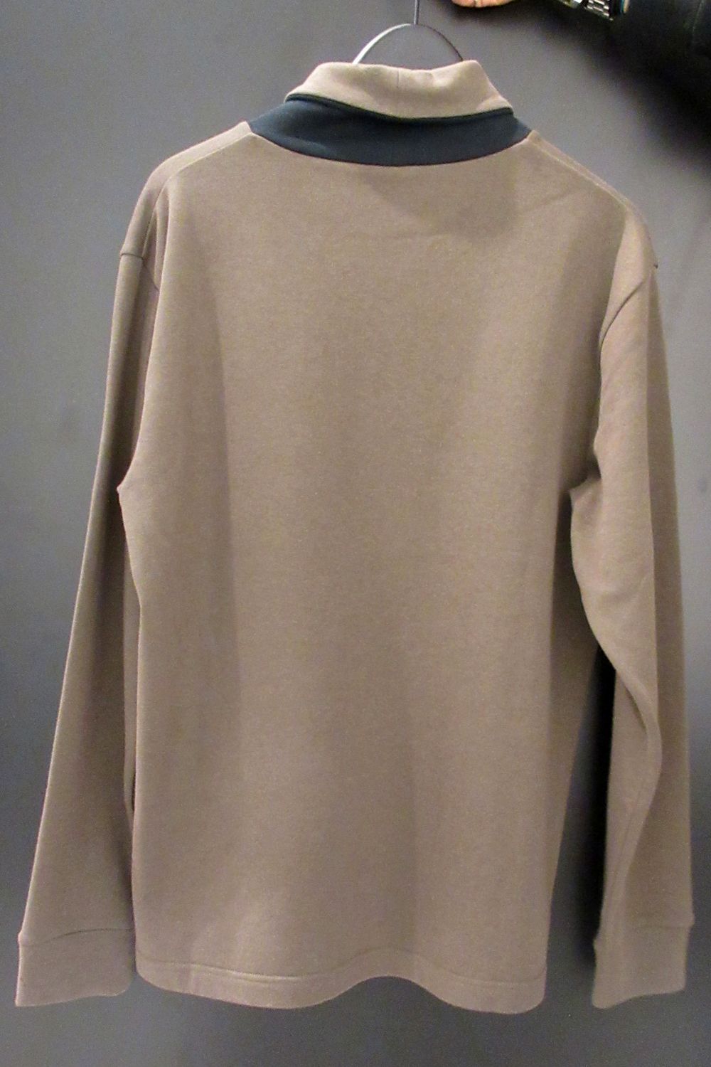 【26AW】 SOFT BULKY LAYERED HIGH NECK SHIRTS / レイヤード風 ロングスリーブ モックネックTシャツ (オリーブ) (10月中旬入荷予定）