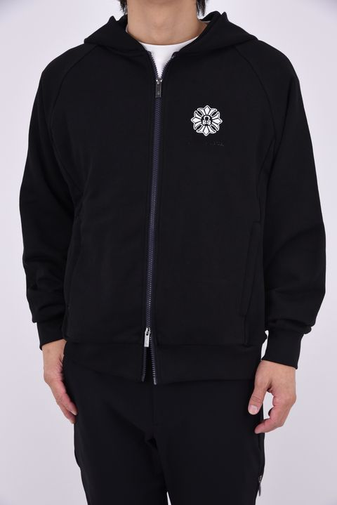 【26AW】 OBLIVION SPARK ZIP HOODIE / ラインストーン バックロゴ ジップアップフーディー (ブラック)