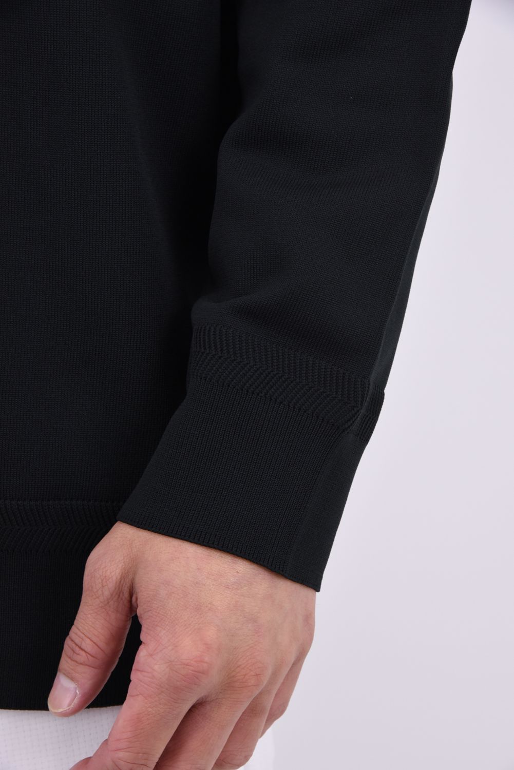 【26AW】 MEN’S PLANE KNIT HALFZIP / BGロゴ ハーフジップニット (ブラック)