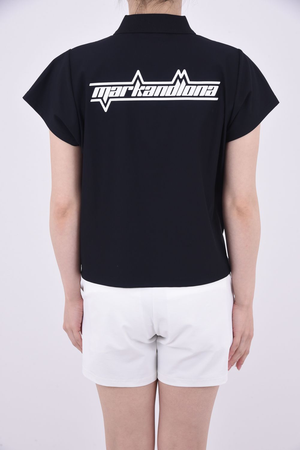 【レディース】【CODE COLLECTION】 CD10-ESPL / CDEシリーズ ボックスシルエット フレンチスリーブ ポロシャツ (ブラック)