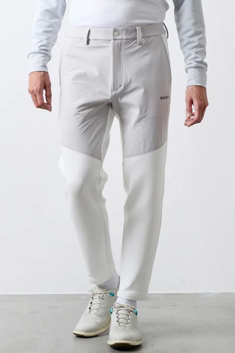 【25AW】 FRONT SWITCH TAPERED PANTS / ボンディング素材 ハイブリッドロングパンツ (ホワイト)