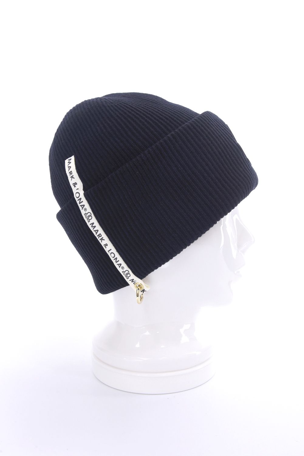 EVER WHOLE GARMENT MERINO BEANIE / ブランクスカルワッペン カラビナ付き ワッチキャップ (ブラック)