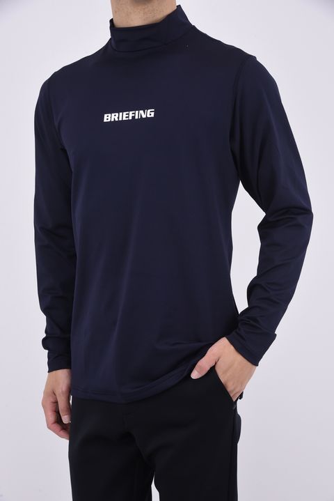 MENS TOUR LS HIGH NECK BBG241 / ブランドロゴ ロングスリーブ モックネックインナー (ネイビー)