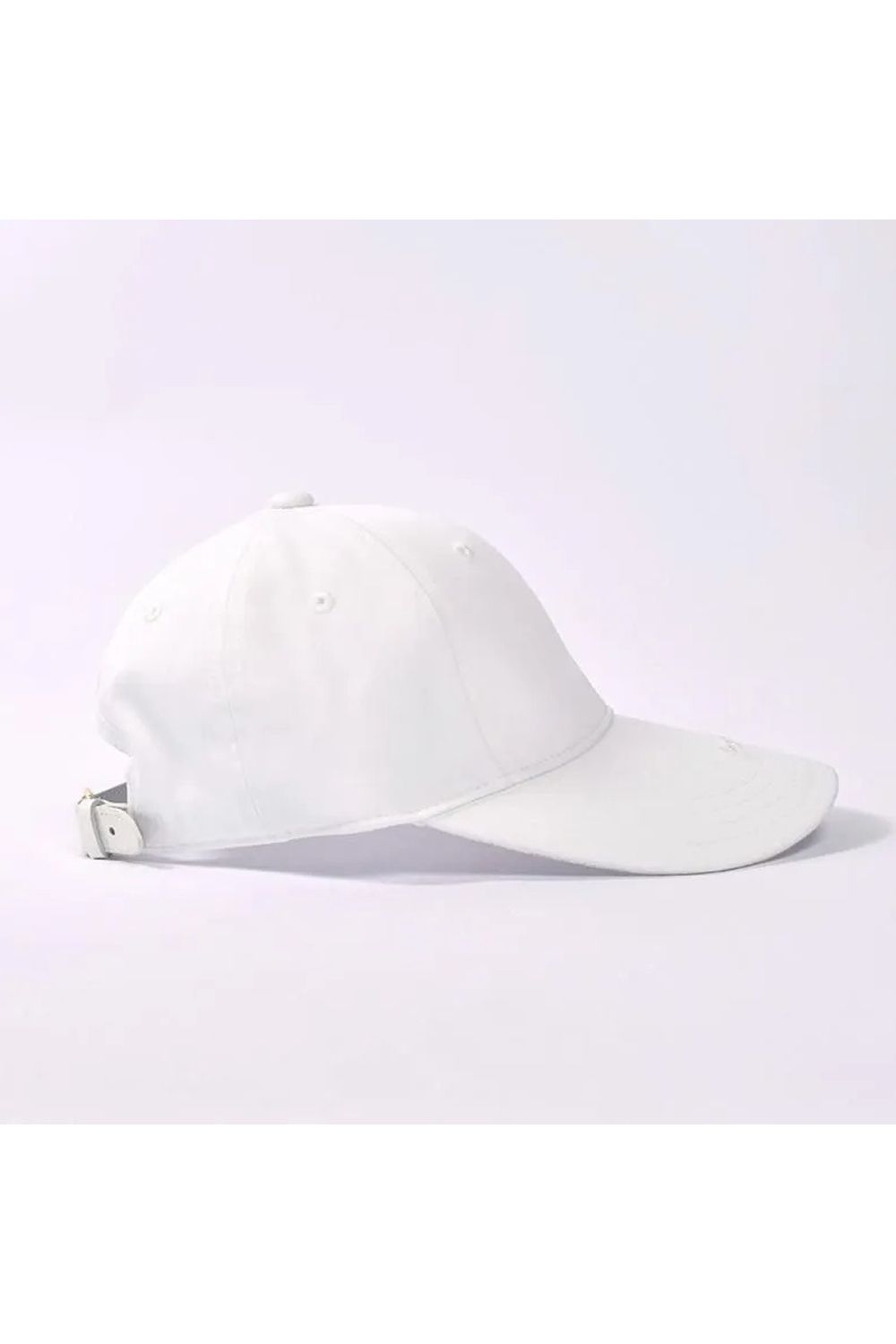 【26SS】 WIDE BRIM CAP / ブランドロゴ刺繍 本革ベルト つば広キャップ (ホワイト)