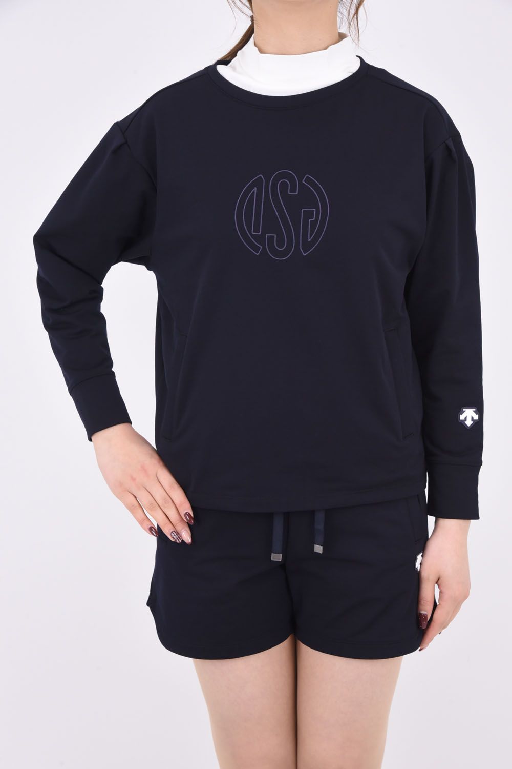 【レディース】【DSG COLLECTION】クルーネック裏起毛プルオーバー (ネイビー)