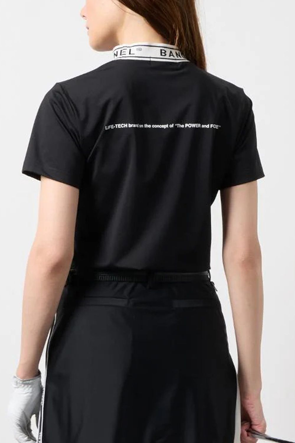 【26SS】 【レディース】 ジャガードモックネックシャツ (ブラック)