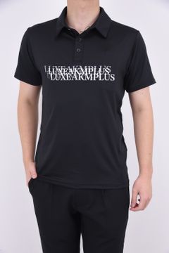 CONTINUOUS PATTERN POLO SHIRTS / コンティニュアス ロゴ 半袖ポロシャツ (ブラック)