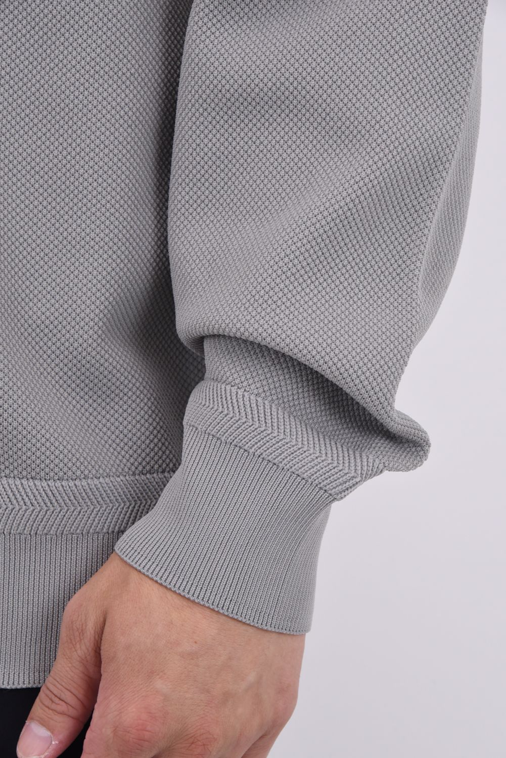 【25AW】 MEN'S WR KNIT HALFZIP TOP / 超撥水糸 鹿の子編み ハーフジップニット (グレー)