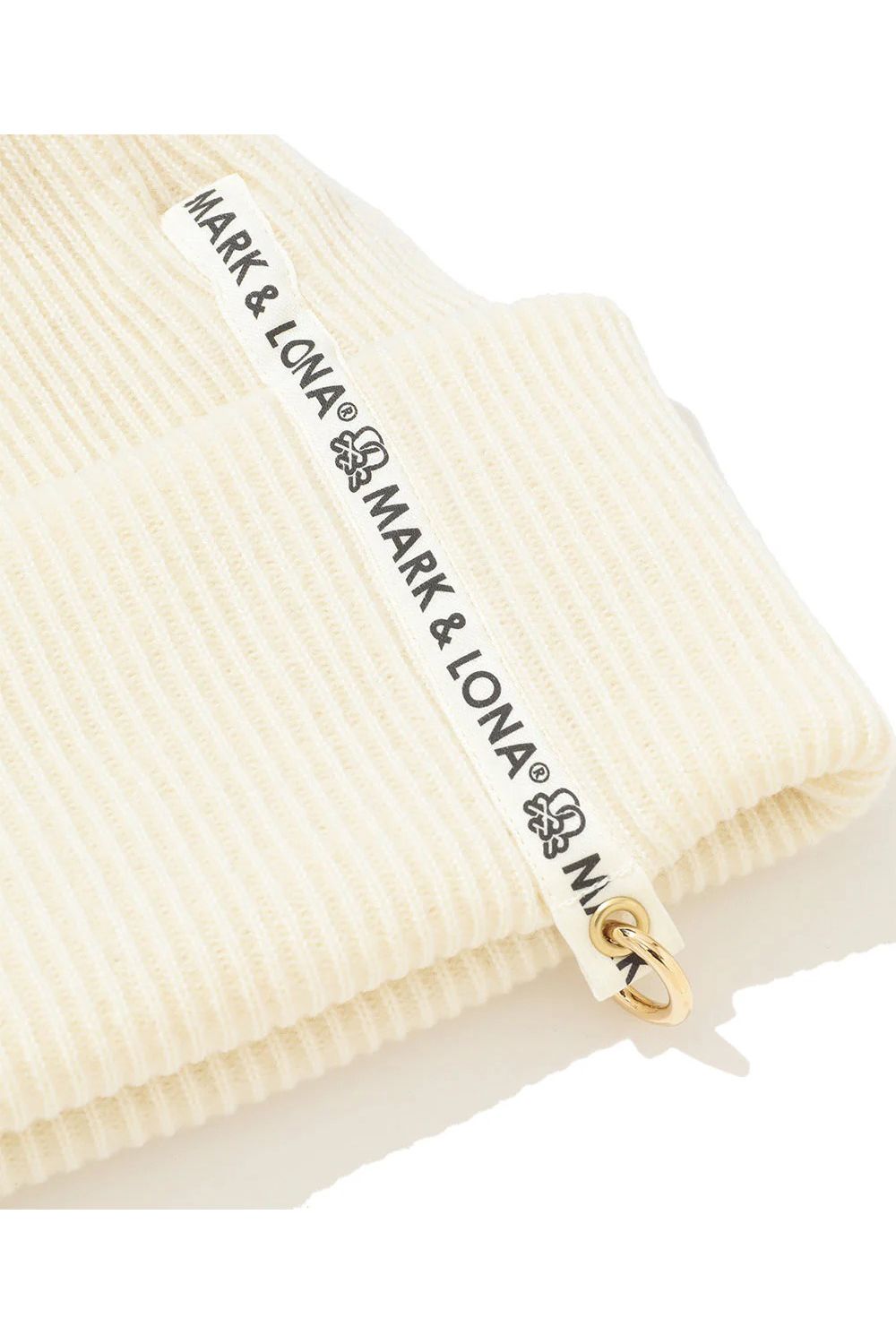 EVER WHOLE GARMENT MERINO BEANIE / ブランクスカルワッペン カラビナ付き ワッチキャップ (アイボリー)