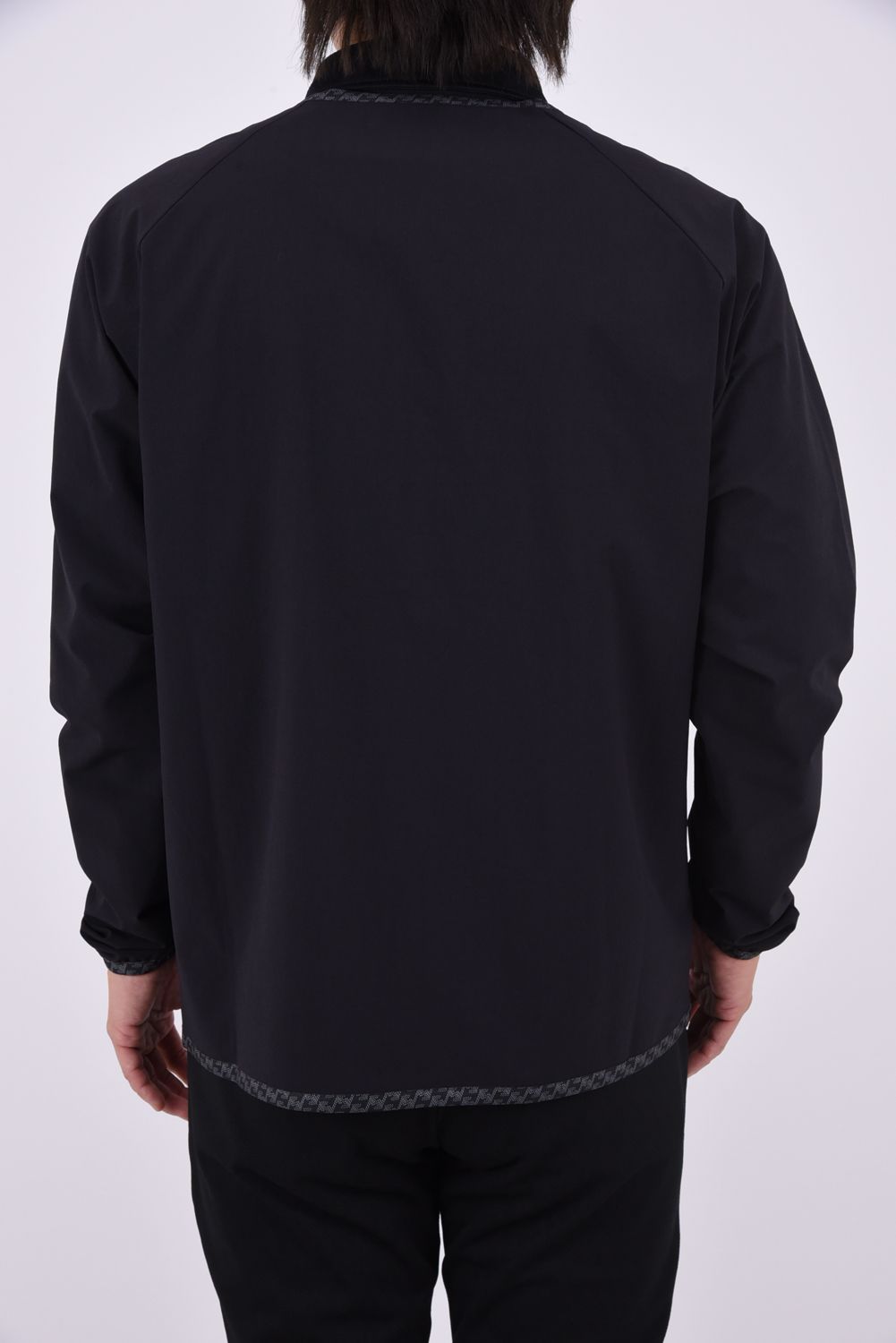 【26AW】 NO COLLAR LIGHT JACKET / 撥水ナイロン ノーカラーライトジャケット (ブラック)*
