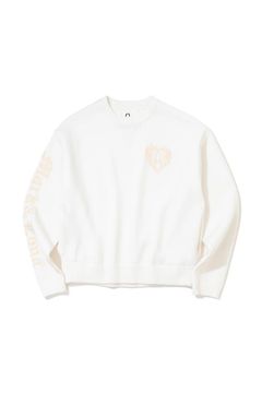 【26AW】【レディース】 ELYSIA KNIT PULLOVER / トライバルハート刺繍＆ブラックレター刺繍入り ニット (ホワイト)