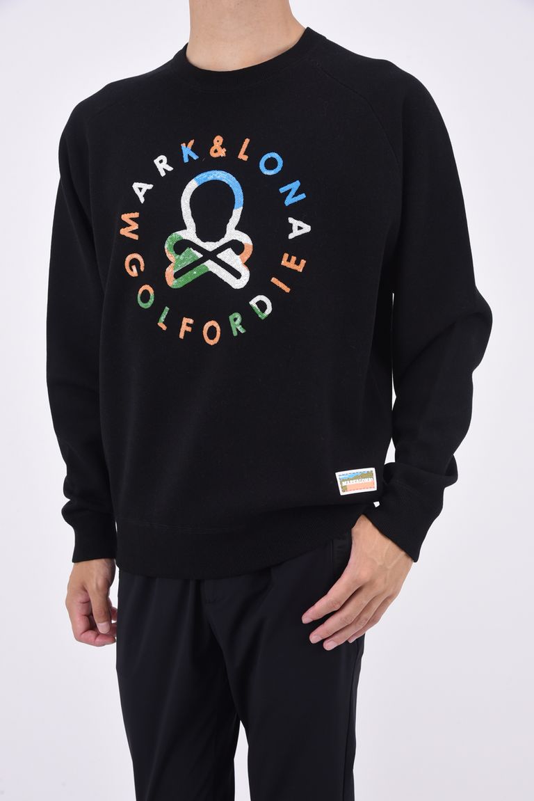 MARK&LONA - EVER SPANGLE CREW SWEATER / ブランクスカルサークルロゴ  
