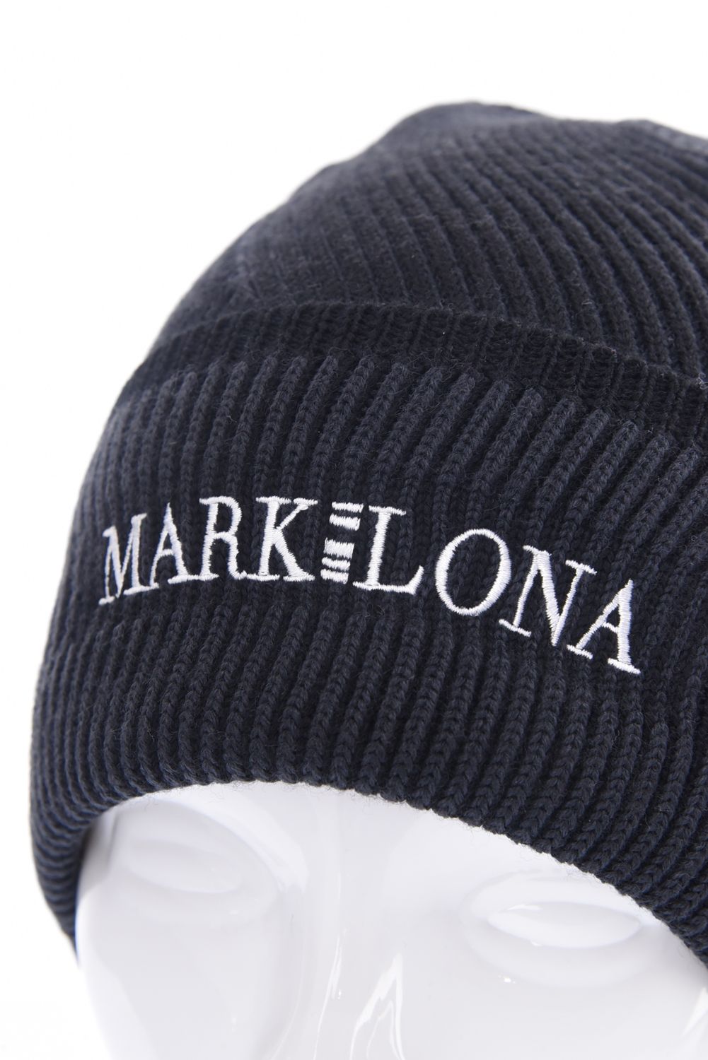 【CODE COLLECTION】 SWBN / 変則リブ編み プリントネーム ニットキャップ (ブラック)