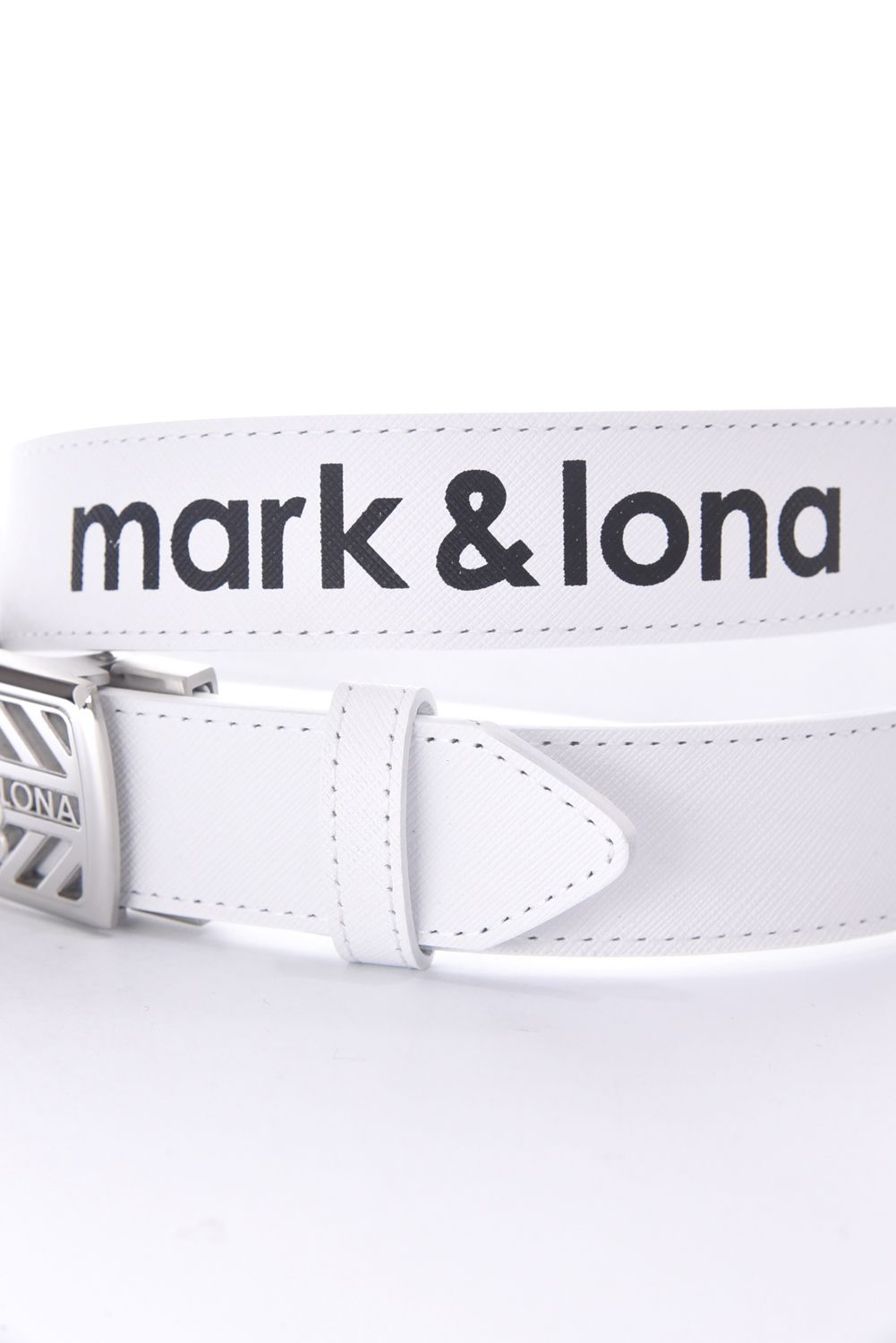 HOLLOW SKULL ADJUST LEATHER BELT / ブランクスカルバックル 無段階調整レザーベルト (ホワイト)