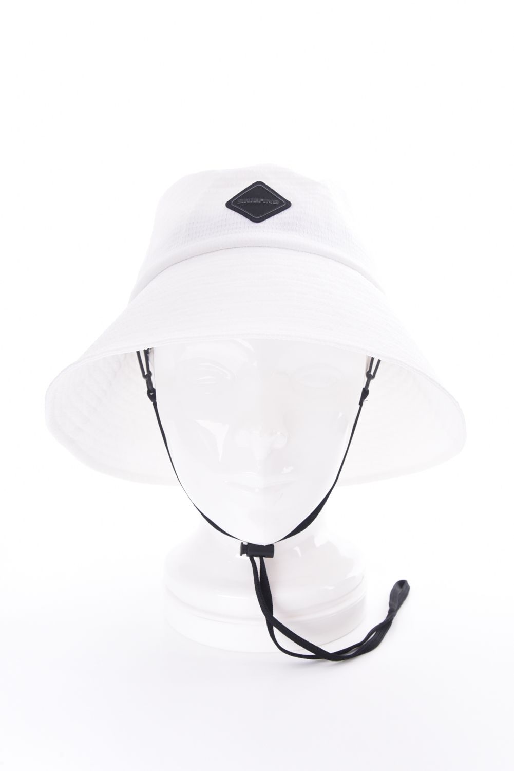 【26SS】【レディース】 WOMEN'S SEERSUCKER CORD STRAP WIDE HAT / シアサッカー コードストラップ付き バケットハット (ホワイト)