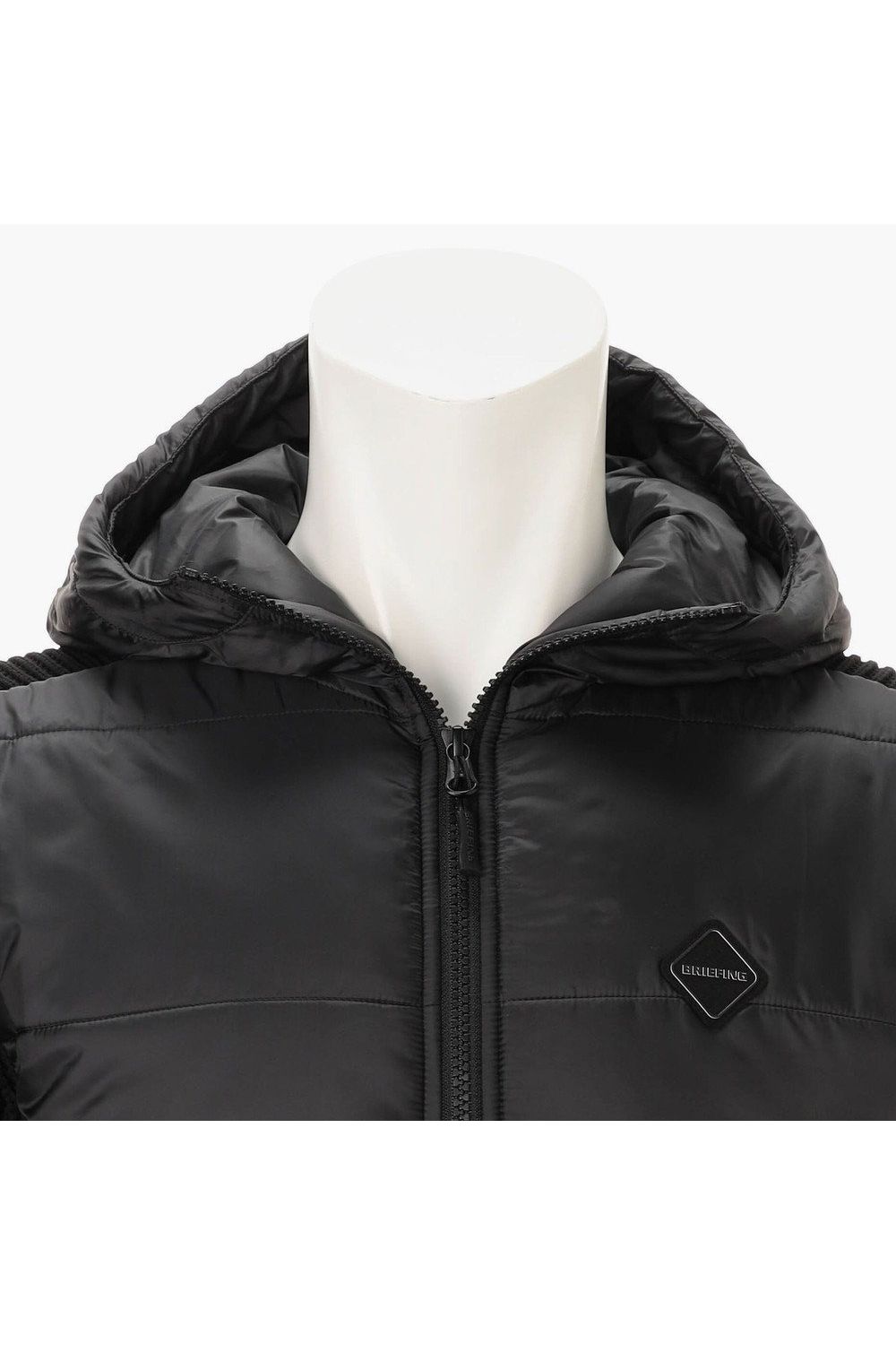 【26AW】 MEN'S WINDBLOCK RIB KNIT PARKA / 畦編みニット&キルティング ハイブリッド中綿パーカー (ブラック)