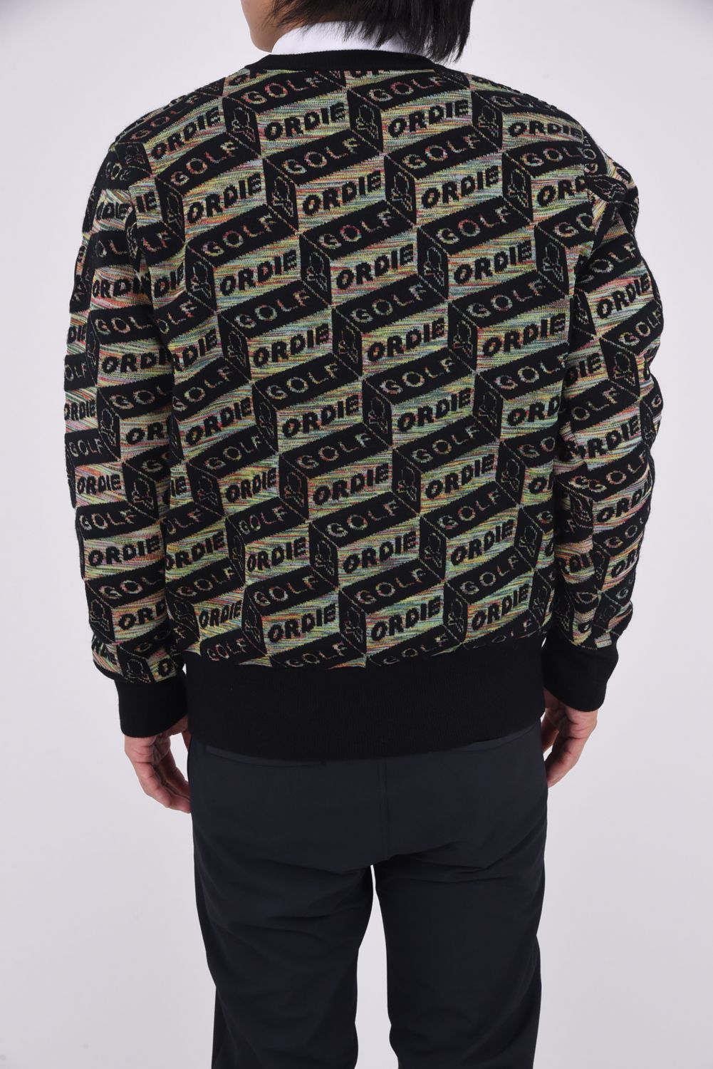 【2025AW】 DÉPÊCHE GEOMETRY JACQUARD KNIT / ジオメトリックパターン プルオーバーニット (ブラック)