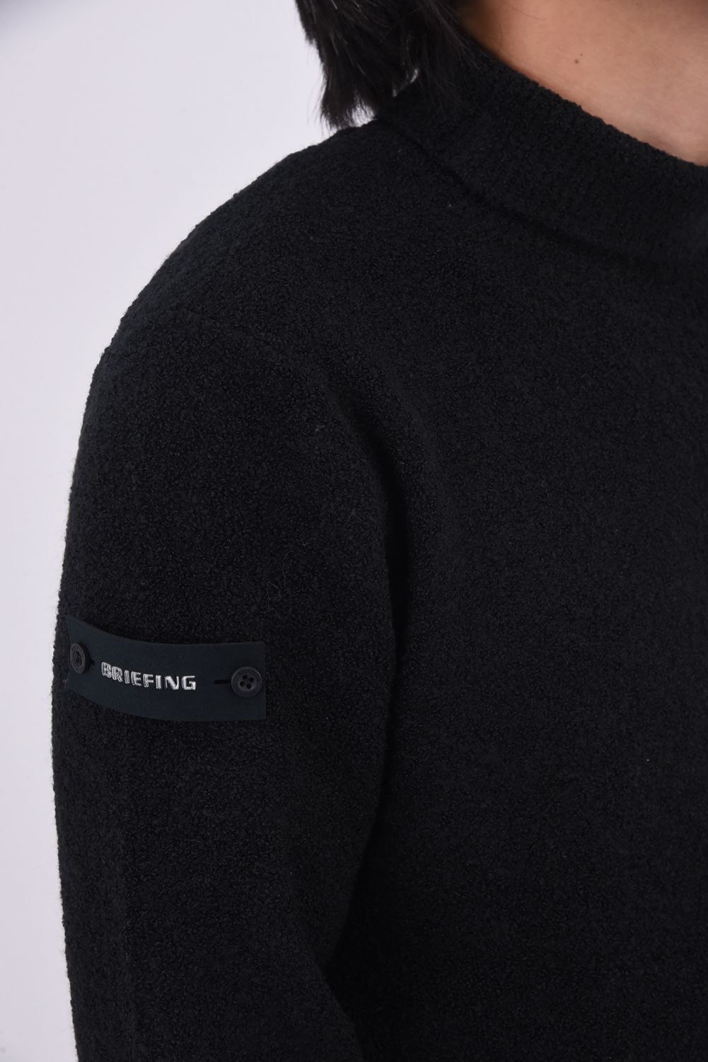 【25AW】MEN'S MS BOUCLE YARN TURTLENECK KNIT / ブークレヤーン タートルネックニット (ブラック)