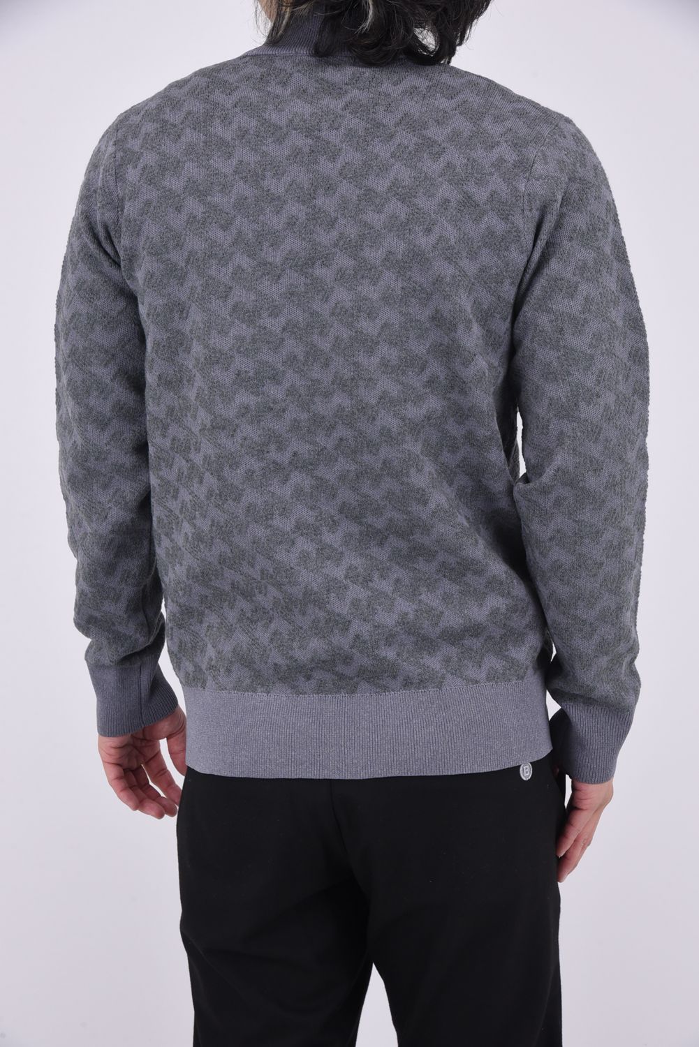 GM JACQUARD HIGH NECK KNIT / GMジャガード ハイネック ニット (グレー)