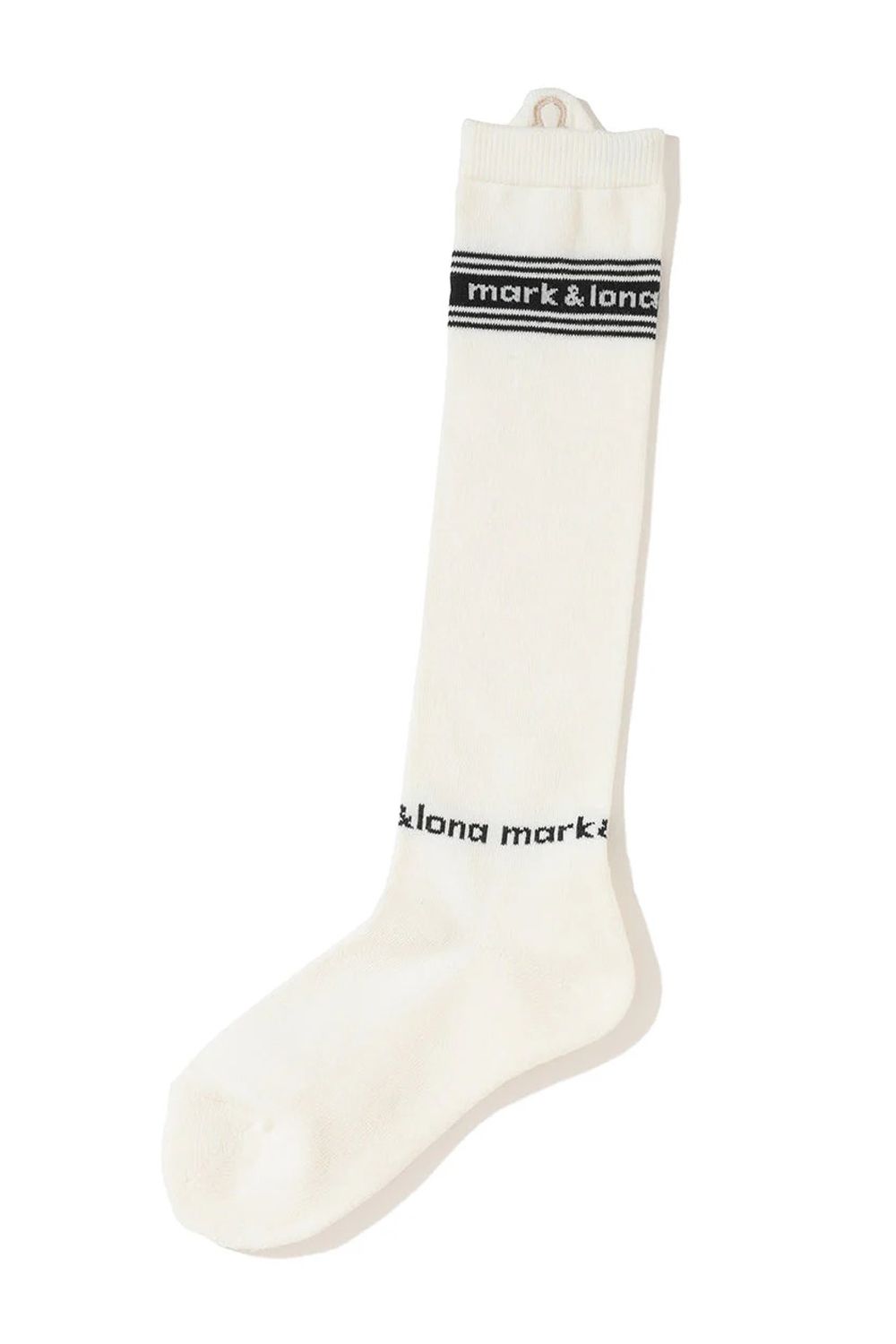 【レディース】 BUENA HIGH SOCKS / ロゴジャカード メタリック刺繍 ハイソックス (ホワイト)
