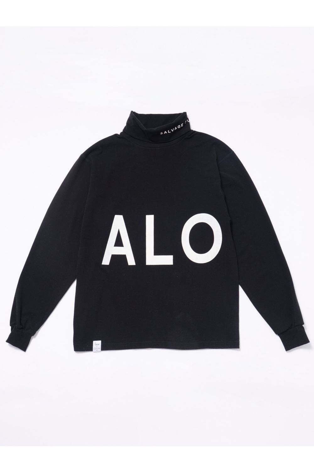 【26AW】 Honu Turtleneck L/S (BIG ALOHA) / 起毛素材 ビッグアロハロゴ ロングスリーブ タートルネックシャツ (ブラック) (10月入荷予定）