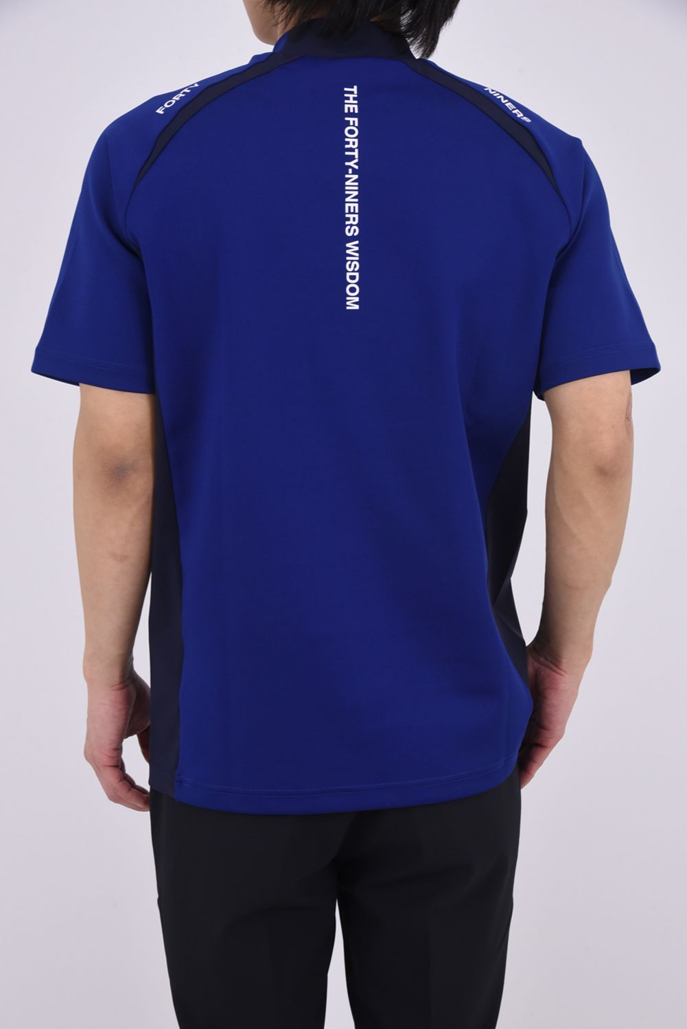 【26SS】 SIDE PANEL SHORT SLEEVE MOCKNECK / モックネックTシャツ (ブルー)
