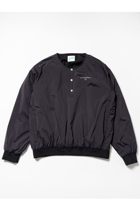 【26AW】 Ala Wai Snap Padded Jacket / ブランドロゴプリント ハーフボタン 中綿ジャケット (ブラック) (10月入荷予定）
