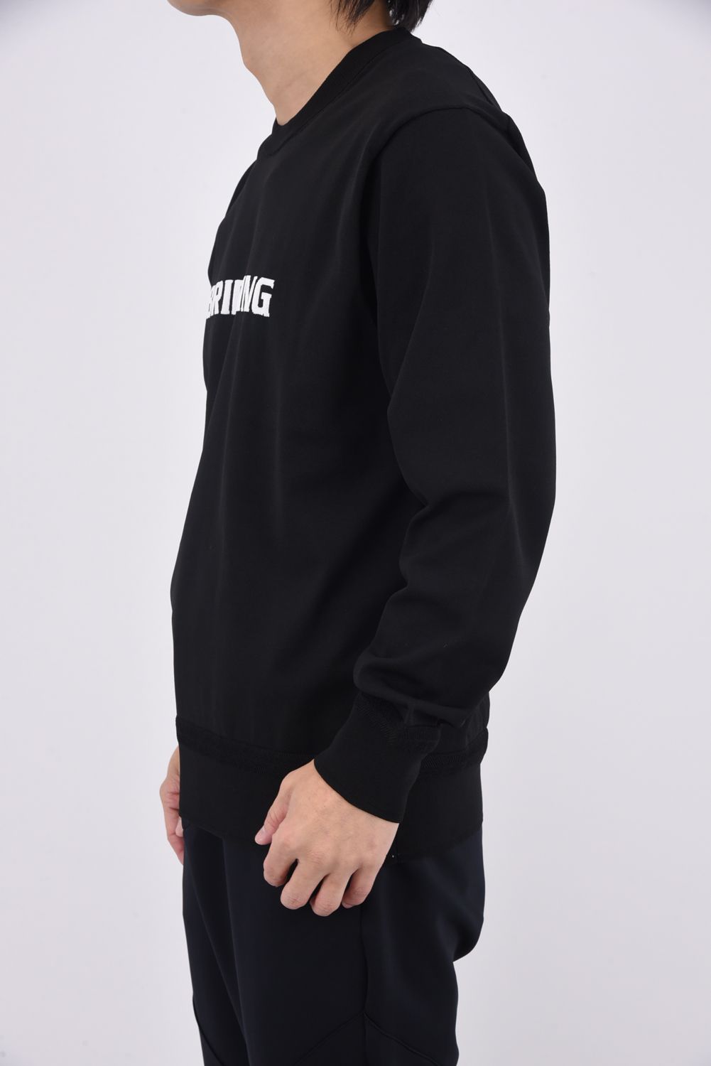 【26SS】 MEN'S WR CREWNECK KNIT / 超撥水糸 ブランドロゴジャカード クルーネックニット (ブラック)