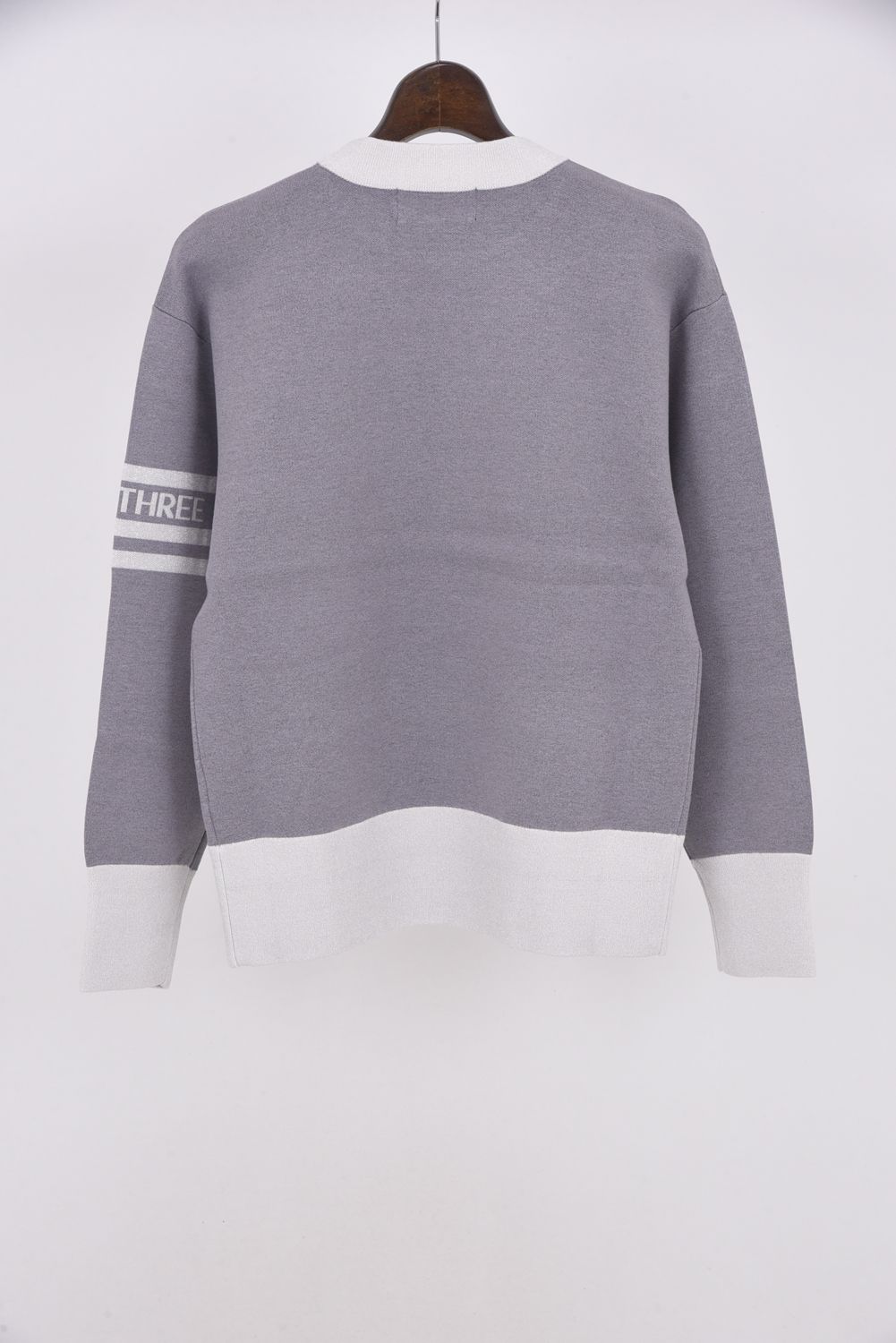 【25AW】【レディース】 KI-XXX THREE SLEEVE LINE CREW NECK KNIT / 袖 ライン クルーネック ニット (杢グレー)