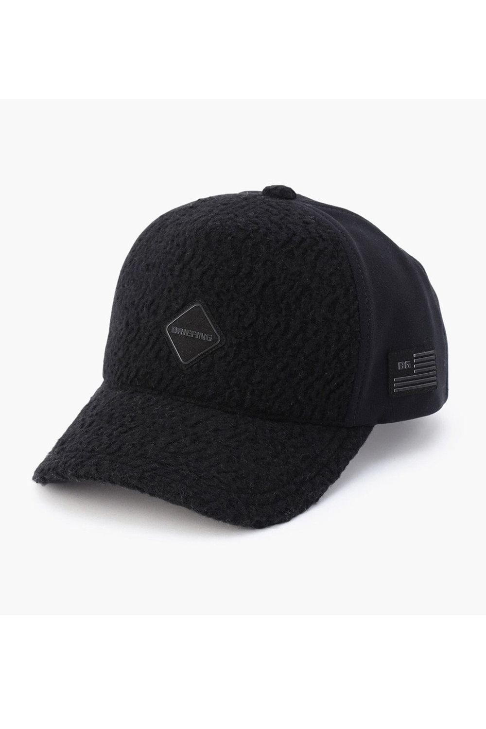 MEN’S WOOL BOA CAP / ウール混 ダイヤモンドロゴ ボアキャップ (ブラック)