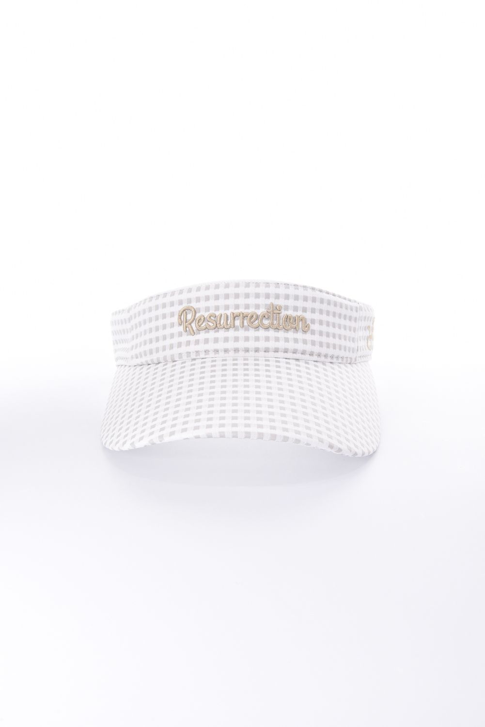 【26SS】【レディース】 WIDE BRIM SUN VISOR / ワイドブリム ギンガムチェック サンバイザー (シュシュ付き) (グレーベージュ)