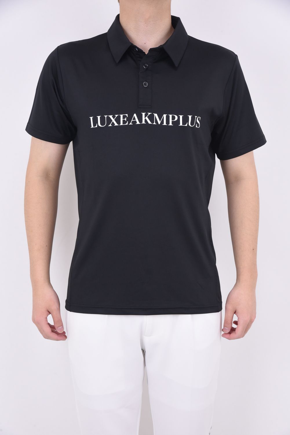 BASIC LOGO POLO SHIRTS / フロントロゴ 半袖ポロシャツ (ブラック)