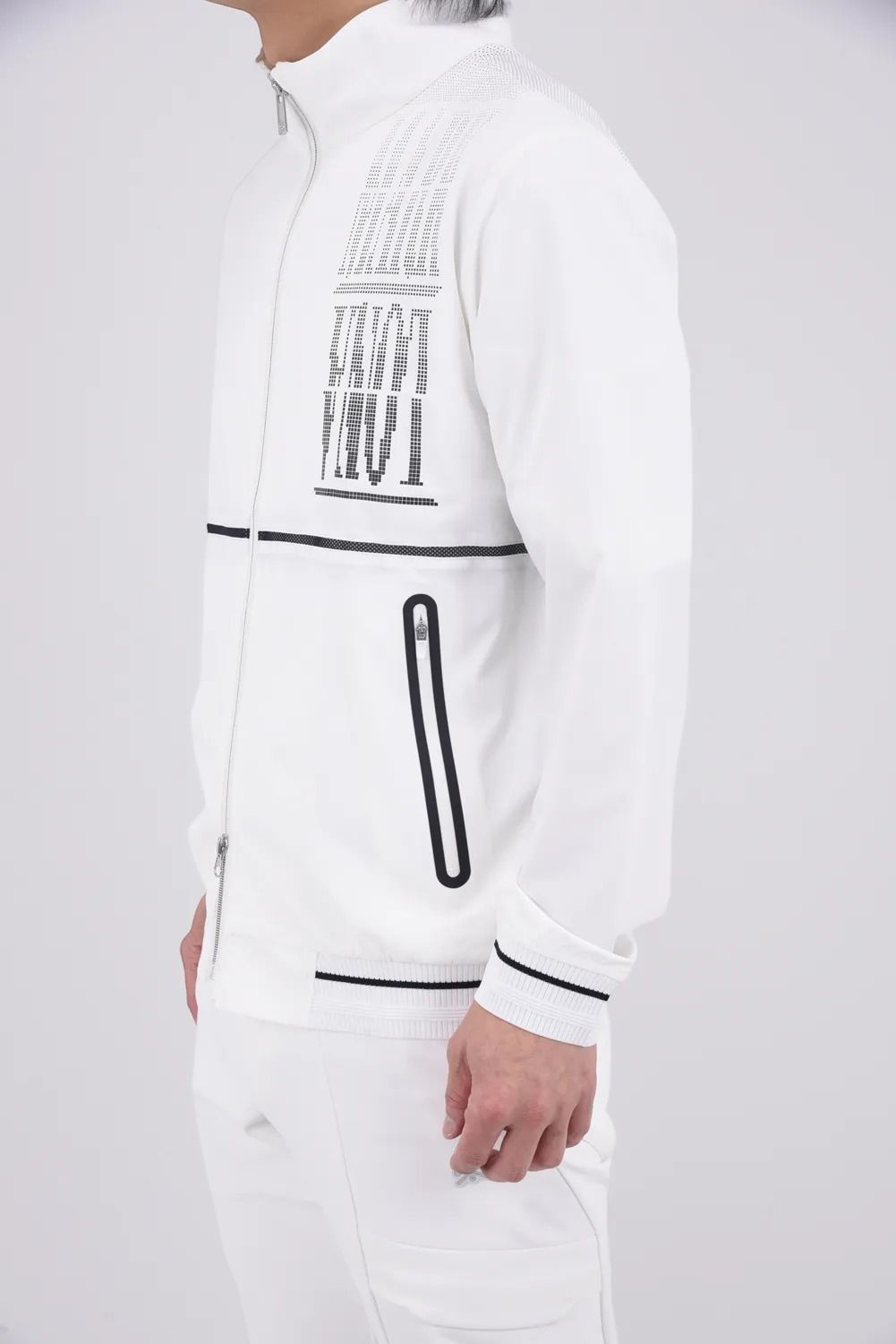 【26SS】【T-LINE】 GRADIENT PERFORMANCE JACKET / モノトーン ポリエステルトリコット ハイストレッチジャケット (ホワイト)
