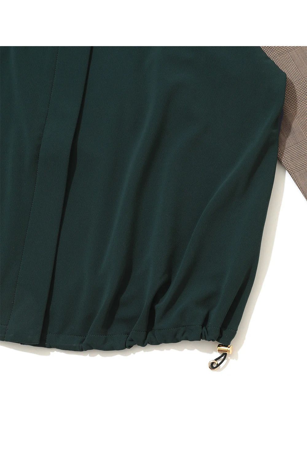 【2025AW】【レディース】 LUMINOUS DRAPED PANEL SHIRT JACKET / グレンチェック ロングスリーブシャツ (グリーン)