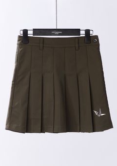 【レディース】 PLEATS SKIRT / ロゴ ソロテックス プリーツスカート (カーキ)