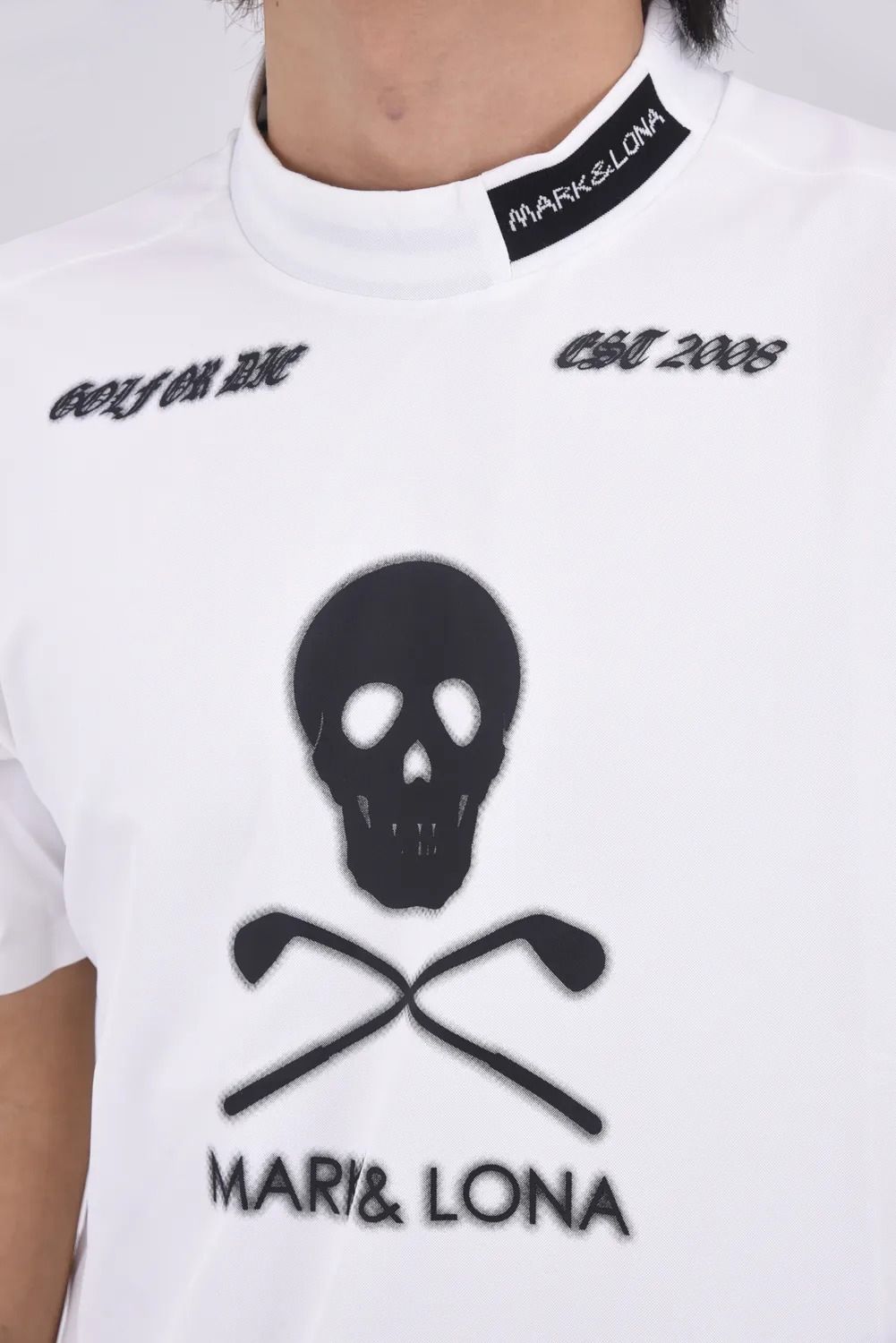 【26SS】 ICON SKULL STRETCH NYLON PIQUÉ MOCK / ナイロンカノコ アイアンスカルプリント モックネックTシャツ (ホワイト)