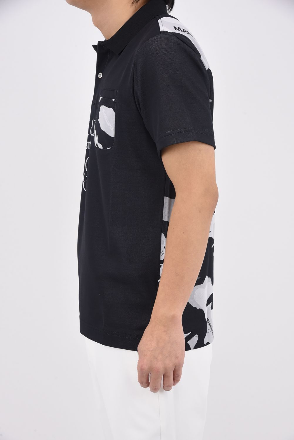 【26SS】 GAUGE CAMOUFLAGE JACQUARD POLO / オリジナルカモジャカード ポロシャツ (ブラック)