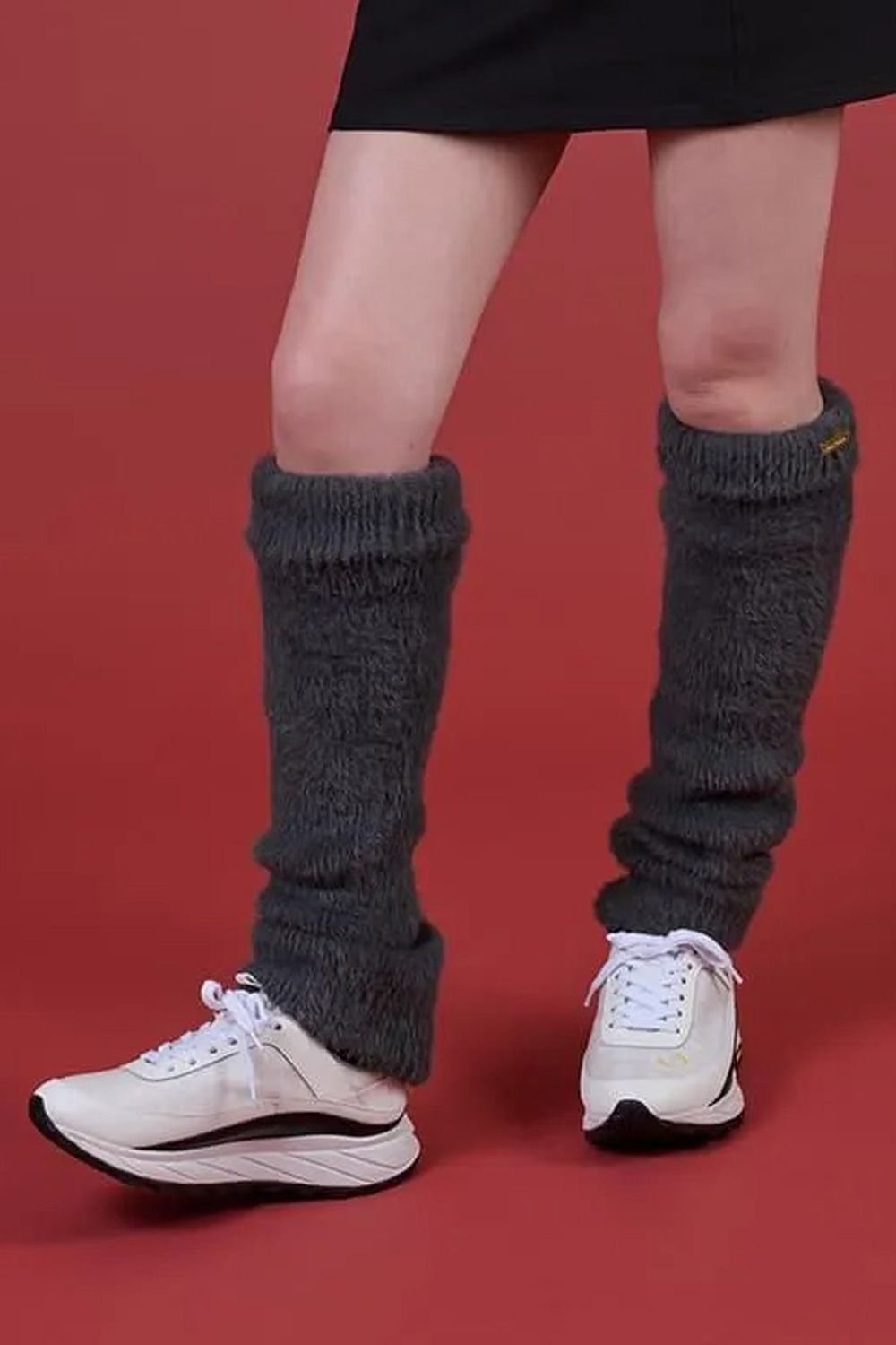 SHAGGY KNIT LEG WARMERS / シャギーニット レッグウォーマー （チャコールグレー）