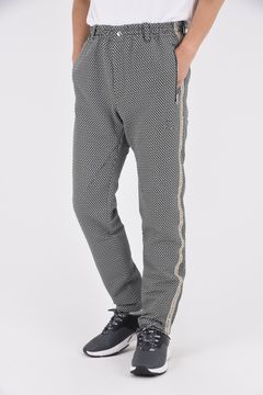 GARDA JERSEY PANTS / イントレチャートパターン ハイストレッチ ジャージーパンツ (ブラック)