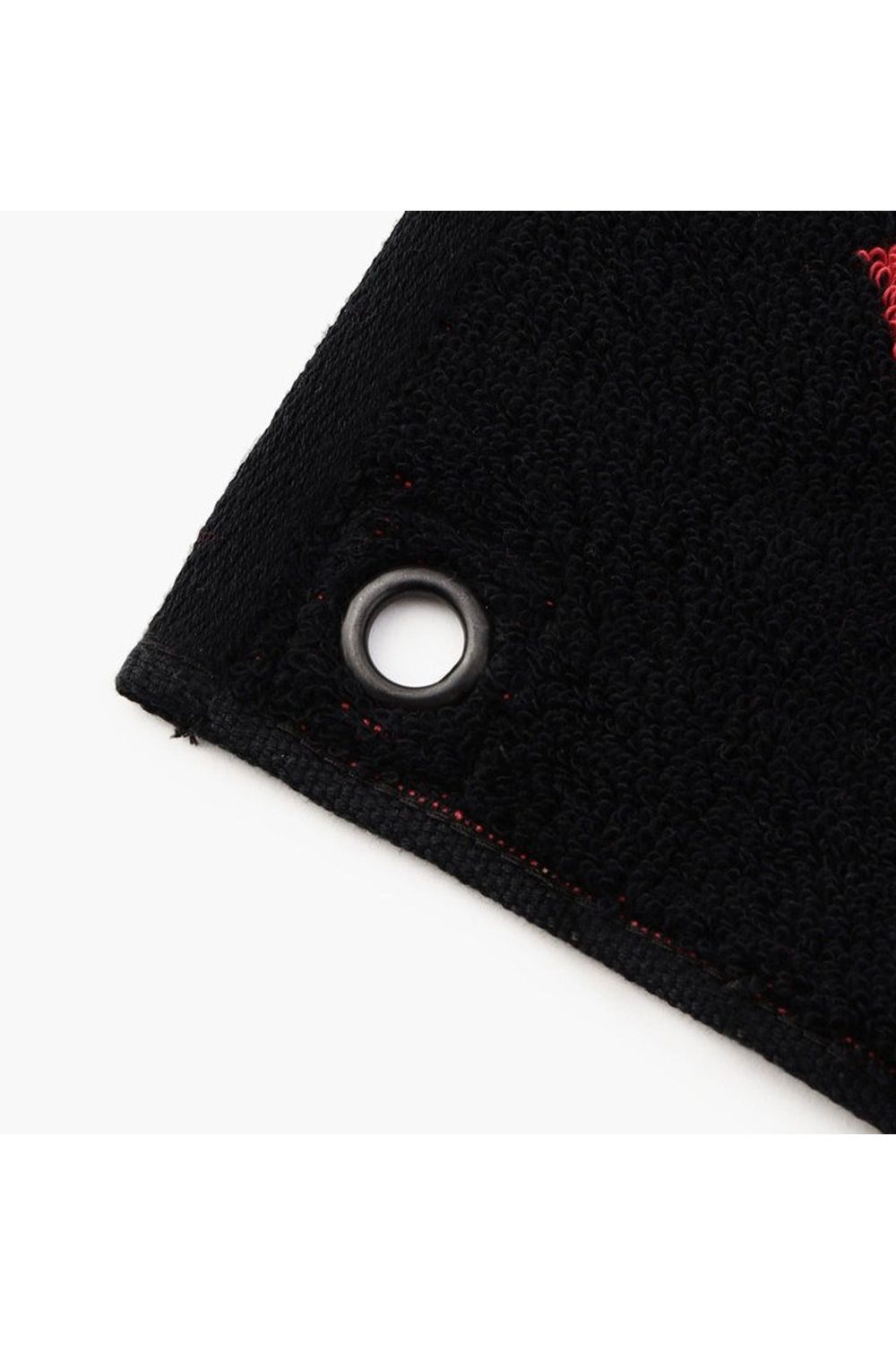 【プレゼント好適品】 LOGO WASH TOWEL BY HIPPOPOTAMUS / ブランドロゴ ループ付き スクエア型フェイスタオル (ブラック)