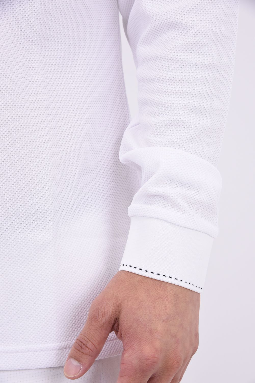 【26AW】 MEN’S BASIC LS POLO / ベーシック ブランドロゴ 長袖ポロシャツ (ホワイト)