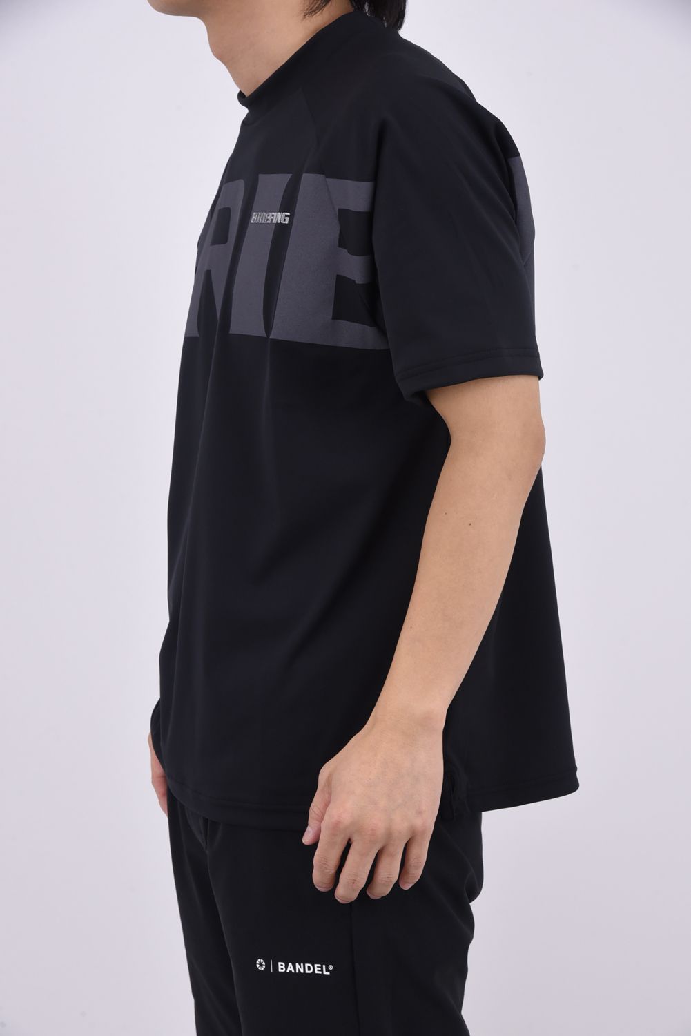 【26SS】 MEN’S BIG BEAT HIGHNECK / ビッグロゴ リラックスフィット モックネックTシャツ (ブラック)
