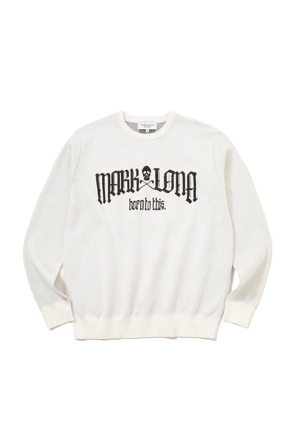 【26AW】 FRACTUR SHIMMER CREWNECK KNIT / ブラックレター ラメ糸ロゴジャガード クルーネックニット (ホワイト)