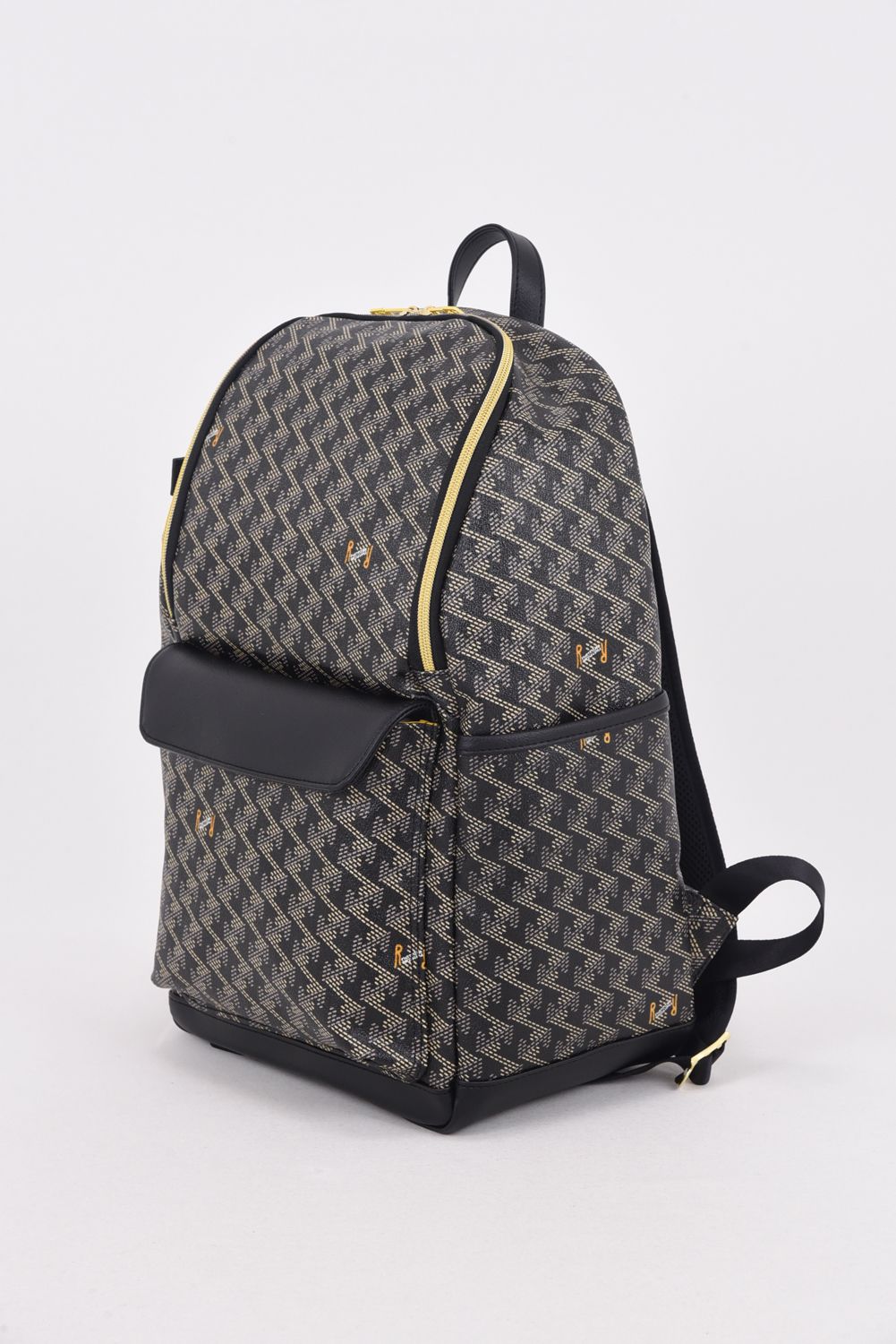 LARUS No.2 (ラルス) / ブランド オリジナルテキスタイル スリムタイプ バックパック (ダークブラック)*